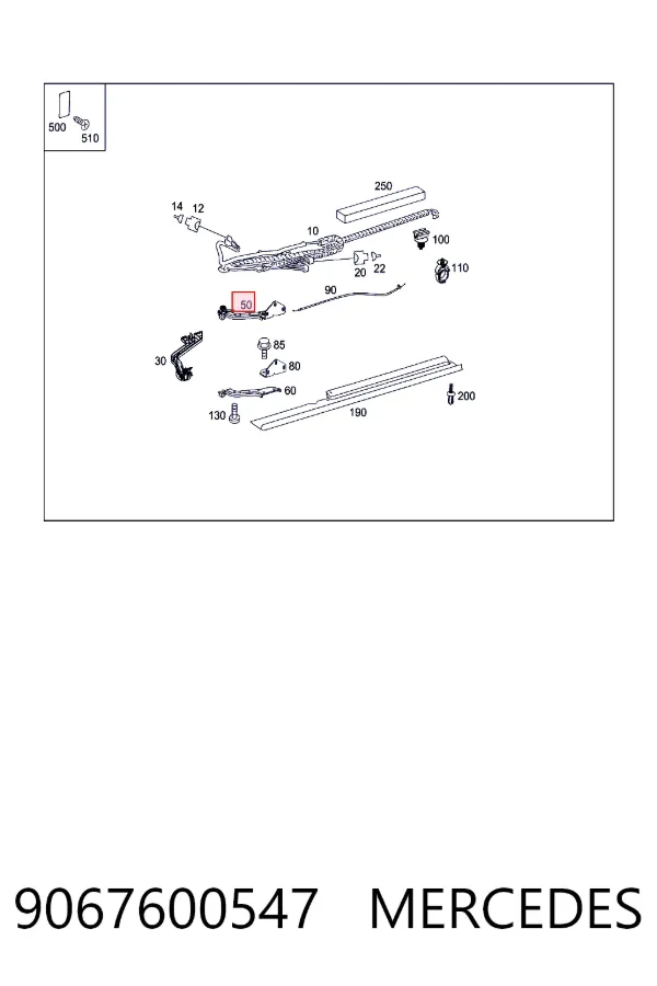 Rodillo inferior derecho de puerta corrediza 9067600547 Mercedes