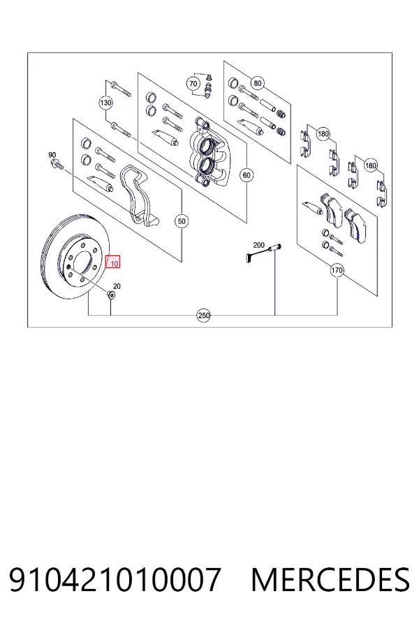 Disco de freno 910421010007 Mercedes