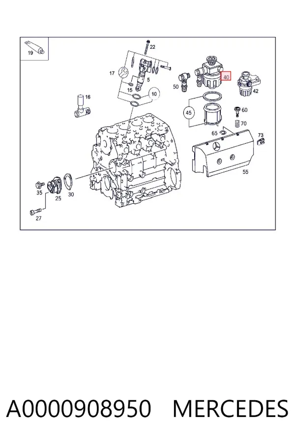 Bomba manual de cebado de combustible A0000908950 Mercedes