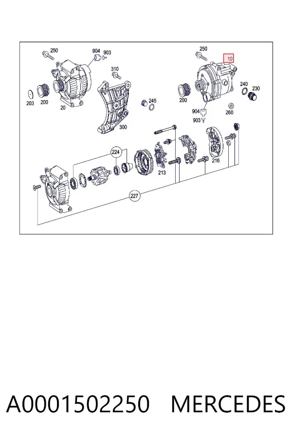 Alternador A0001502250 Mercedes