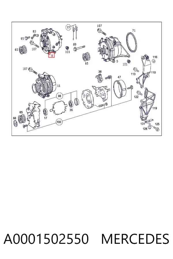 Alternador A0001502550 Mercedes