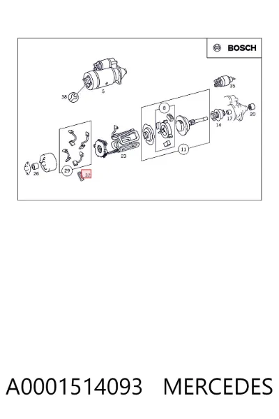 Kit de reparación de motor de arranque MERCEDES A0001514093