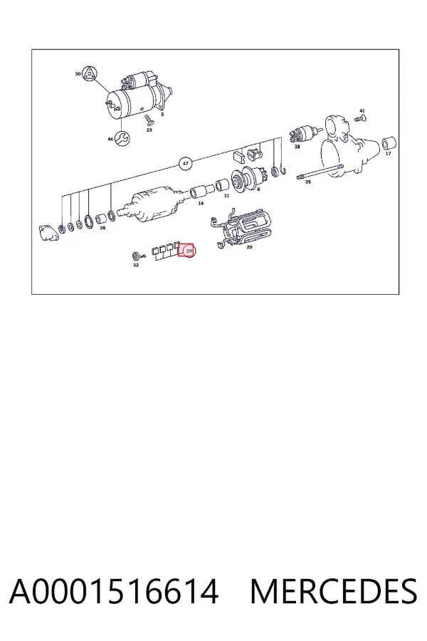 Escobilla de motor de arranque A0001516614 Mercedes