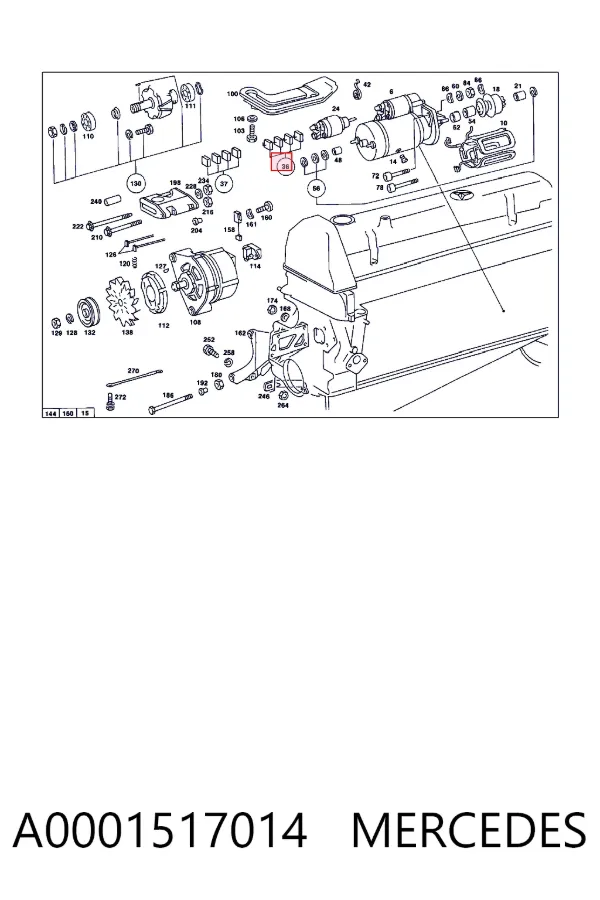Escobilla de motor de arranque A0001517014 Mercedes