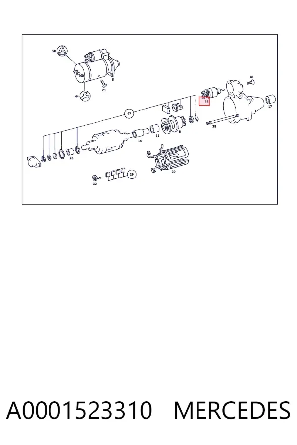 Solenoide de arranque A0001523310 Mercedes