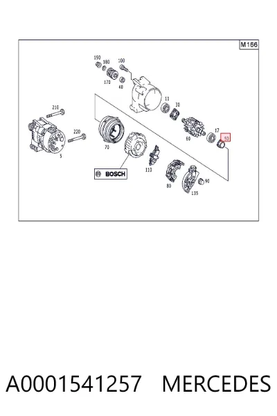 Tapa trasera del alternador MERCEDES A0001541257