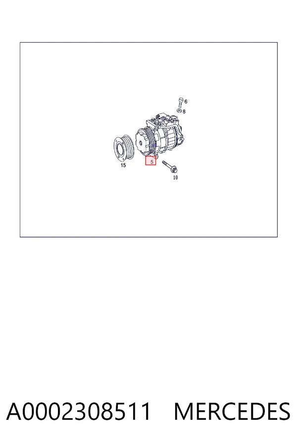 Compresor de aire acondicionado A0002308511 Mercedes