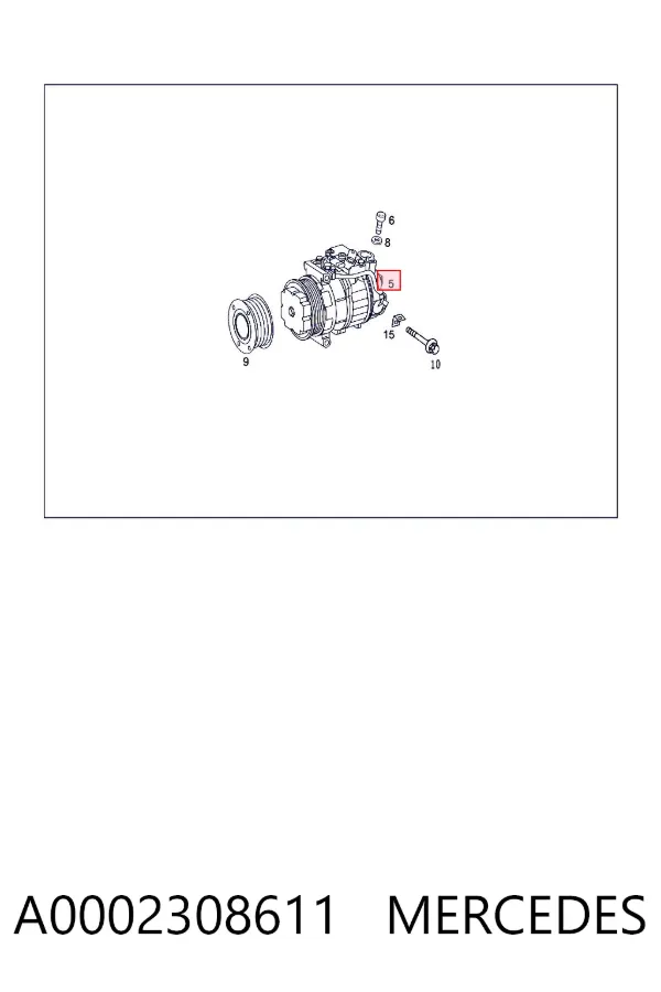 Compresor de aire acondicionado A0002308611 Mercedes