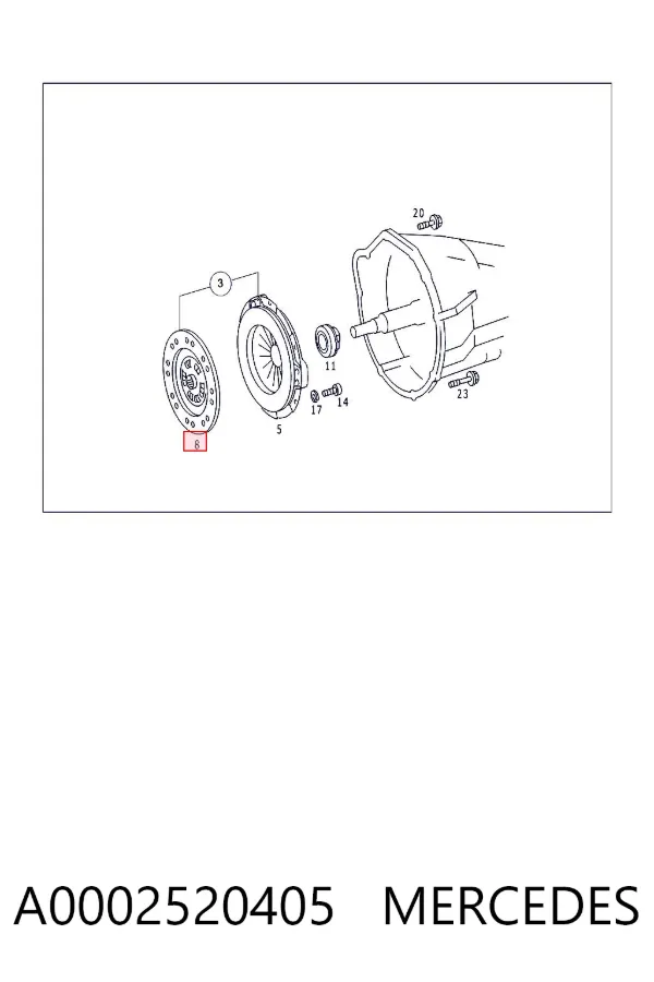 Disco de embrague A0002520405 Mercedes