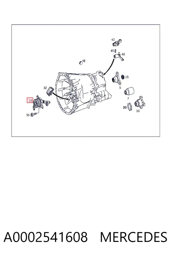 Desembrague central, embrague A0002541608 Mercedes