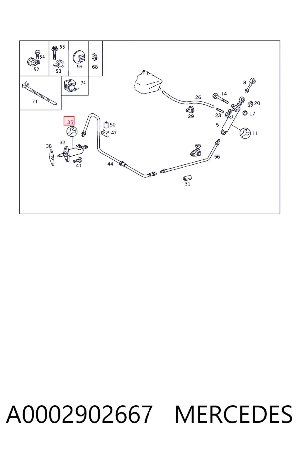 Kit de reparación del cilindro receptor de embrague A0002902667 Mercedes