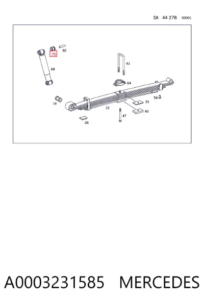 Buje de amortiguador trasero MERCEDES A0003231585