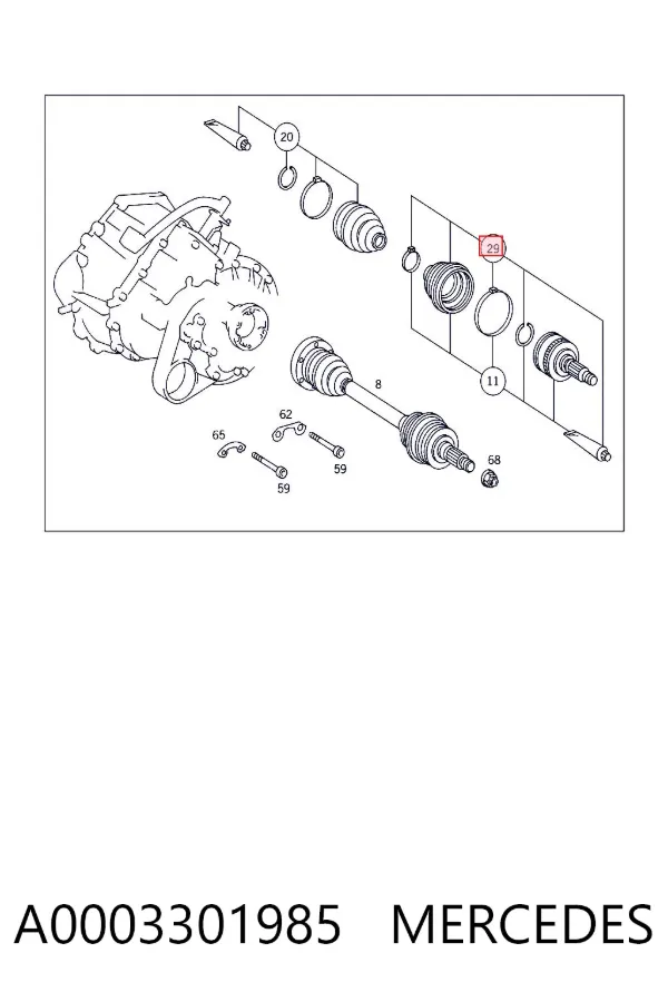 Fuelle de palier delantero exterior A0003301985 Mercedes