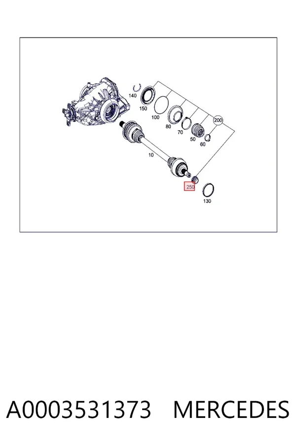 Tuerca del cubo de rueda trasera A0003531373 Mercedes