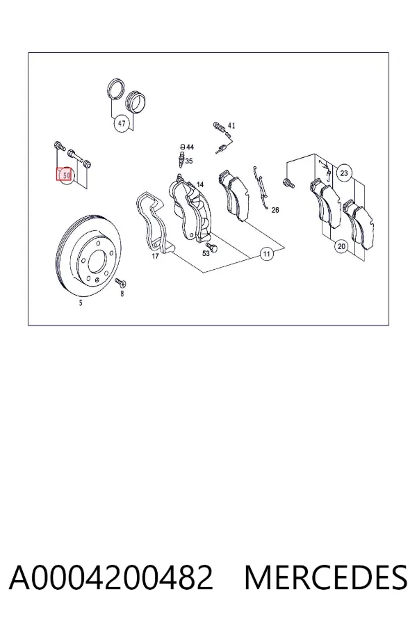 Kit de reparación de pinzas de freno A0004200482 Mercedes