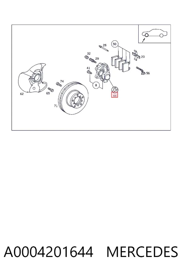 Kit de reparación de pinzas de freno A0004201644 Mercedes