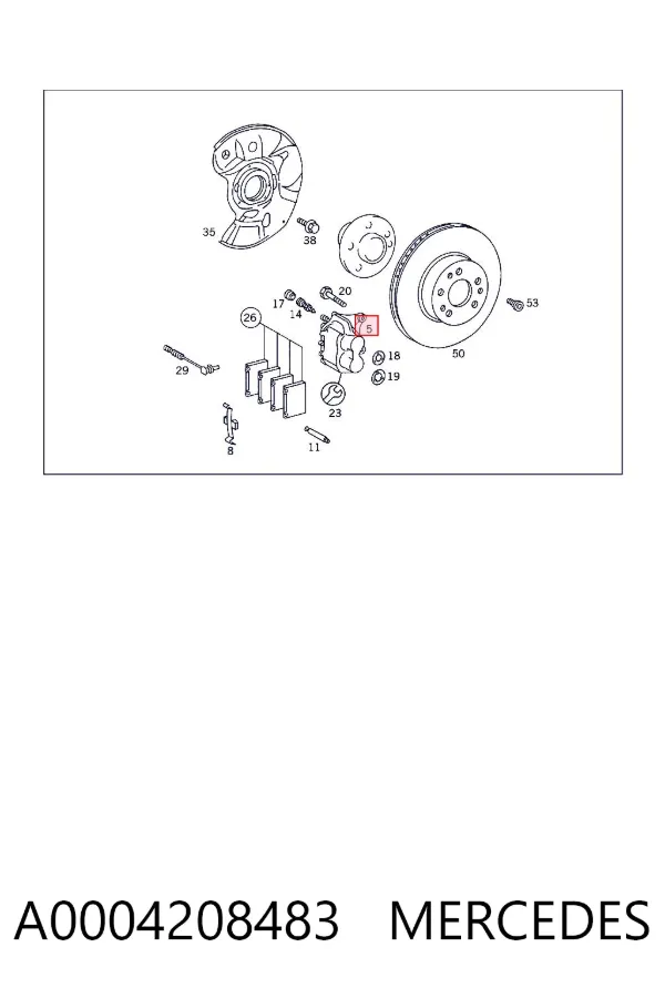 Pinza de freno delantera izquierda A0004208483 Mercedes