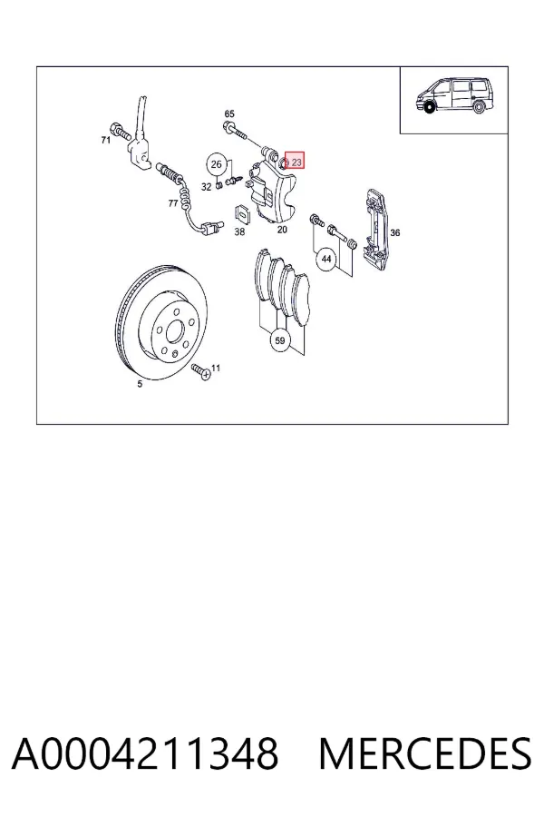 Kit de reparación de pinzas de freno A0004211348 Mercedes