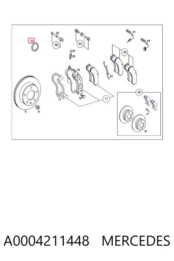 Kit de reparación de pinzas de freno A0004211448 Mercedes