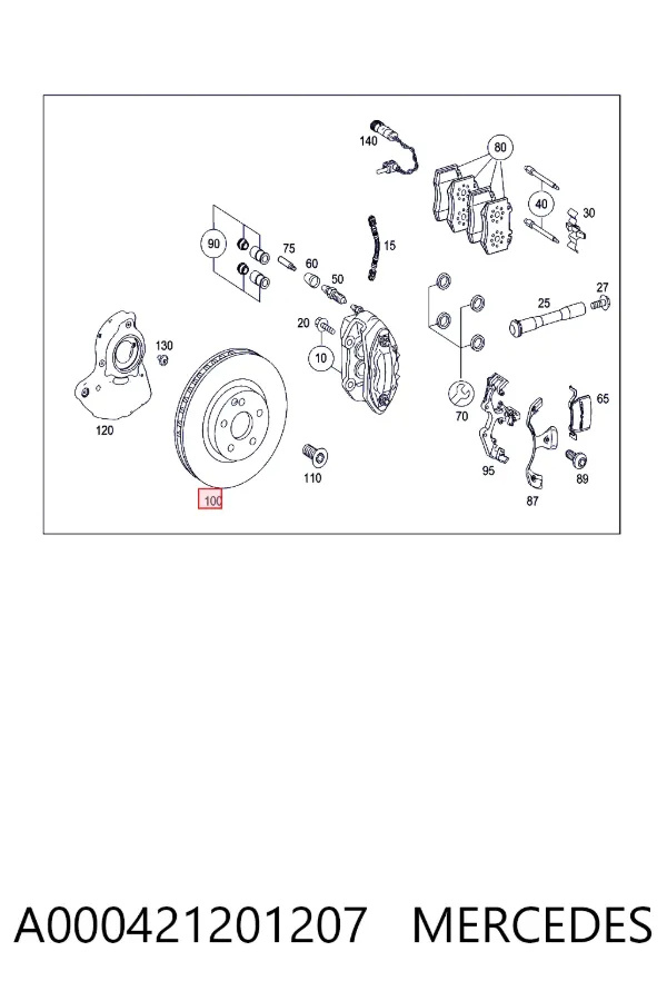 Disco de freno A000421201207 Mercedes