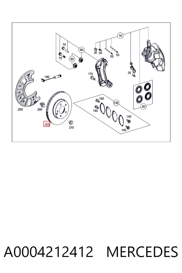 Disco de freno A0004212412 Mercedes