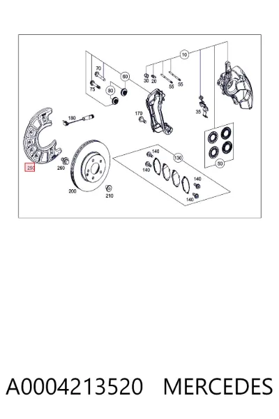 Protector del disco de freno delantero MERCEDES A0004213520