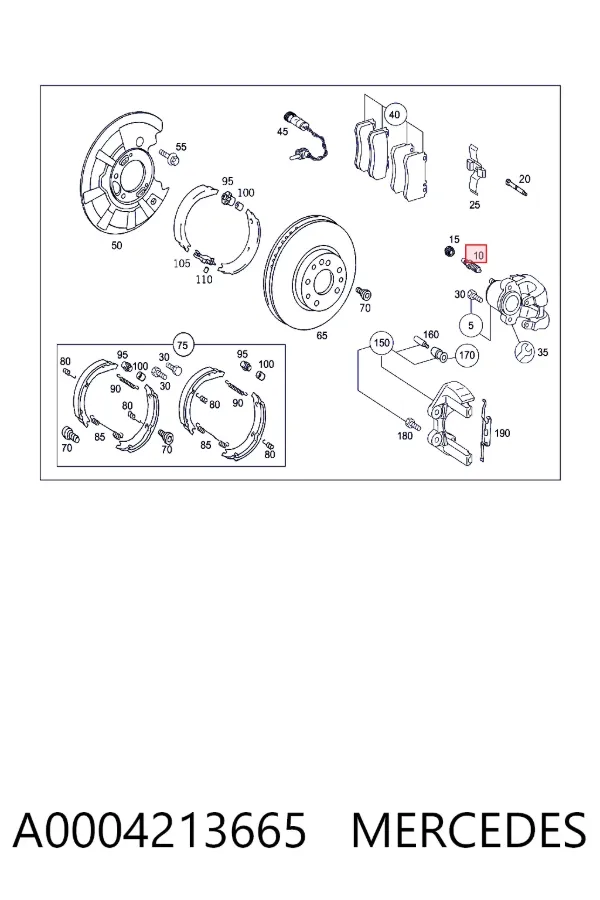 Válvula de purga de la pinza de freno delantera A0004213665 Mercedes