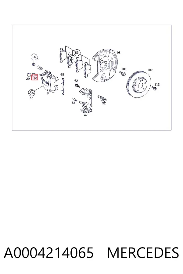 Válvula de purga de la pinza de freno delantera A0004214065 Mercedes