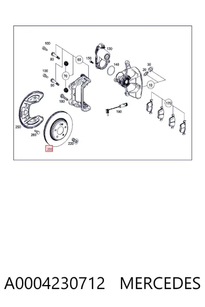 Disco de freno trasero MERCEDES A0004230712