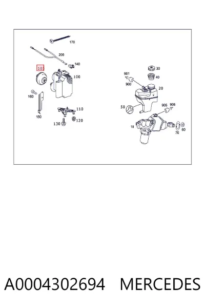 Acumulador hidráulico del sistema de frenos MERCEDES A0004302694