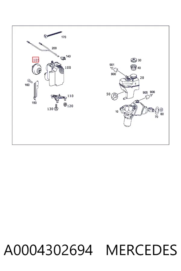 Acumulador hidráulico A0004302694 Mercedes