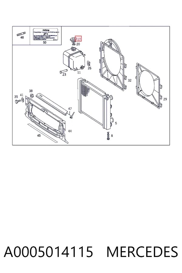 Tapa radiador A0005014115 Mercedes