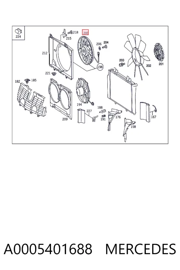 Ventilador del motor A0005401688 Mercedes