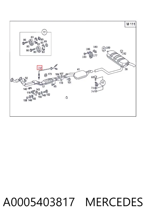 Sensor de oxígeno previo al catalizador A0005403817 Mercedes