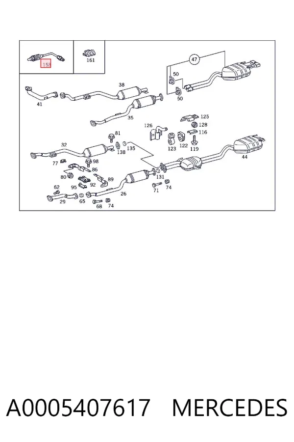 Sonda lambda, sensor de oxígeno antes del catalizador derecho A0005407617 Mercedes