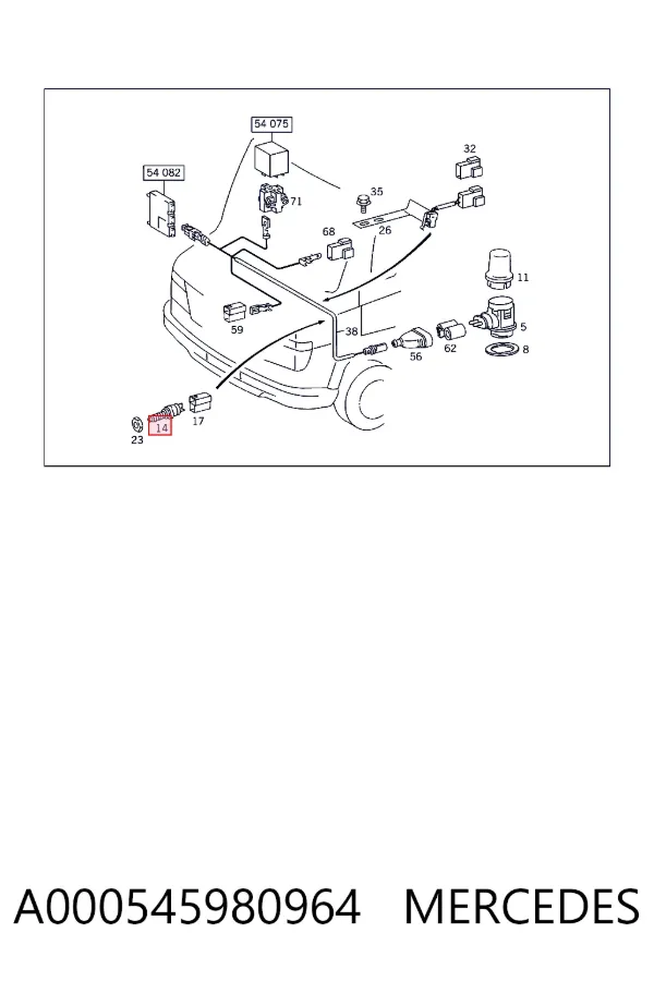 Interruptor de luz de freno A000545980964 Mercedes