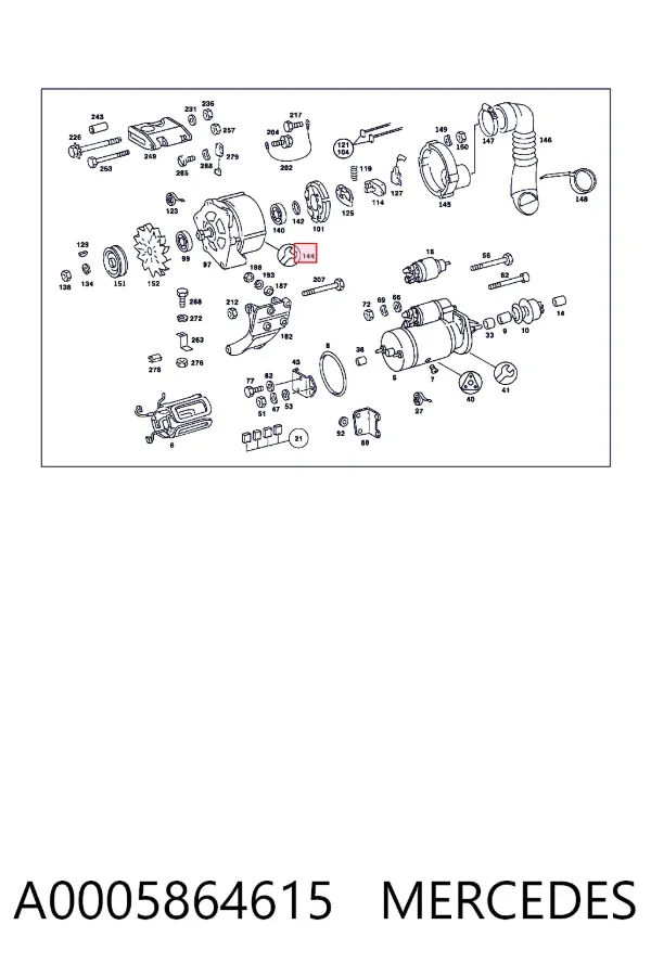Solenoide de arranque A0005864615 Mercedes