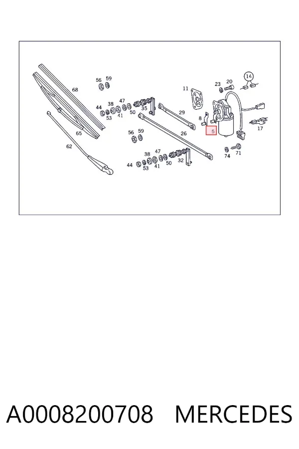 Motor limpiaparabrisas A0008200708 Mercedes