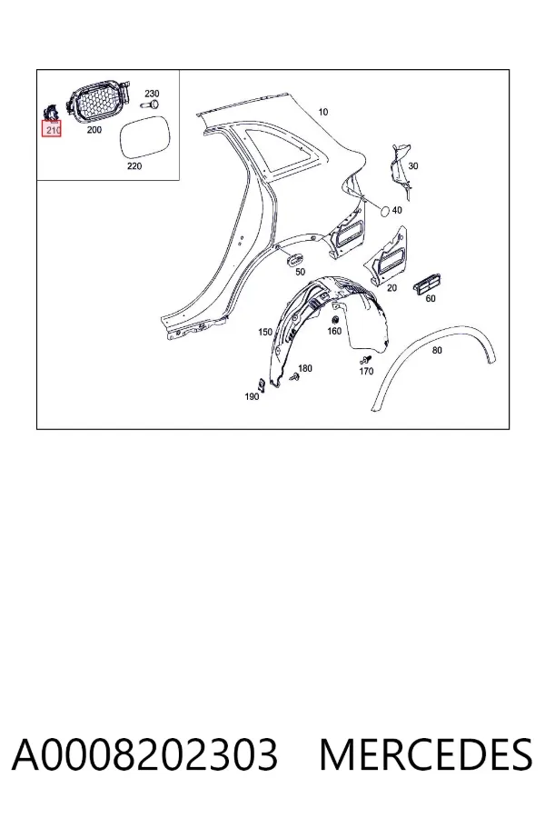 Motor tapa combustible A0008202303 Mercedes