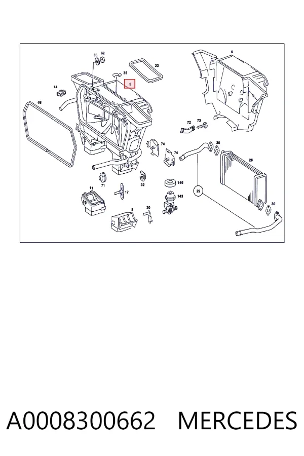Caja de calefacción completa A0008300662 Mercedes