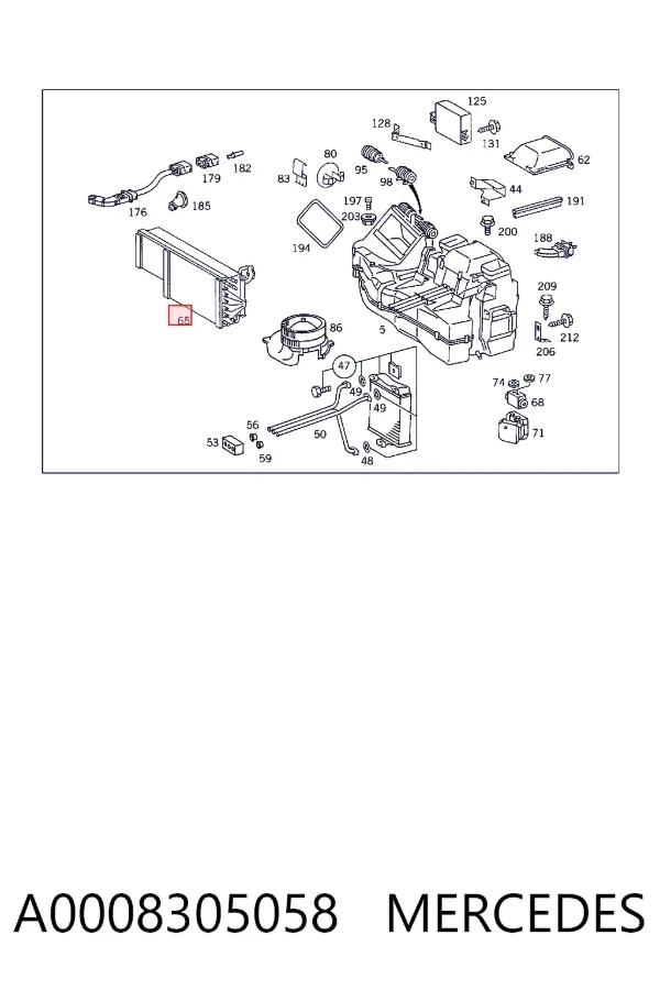 Evaporador de aire acondicionado A0008305058 Mercedes