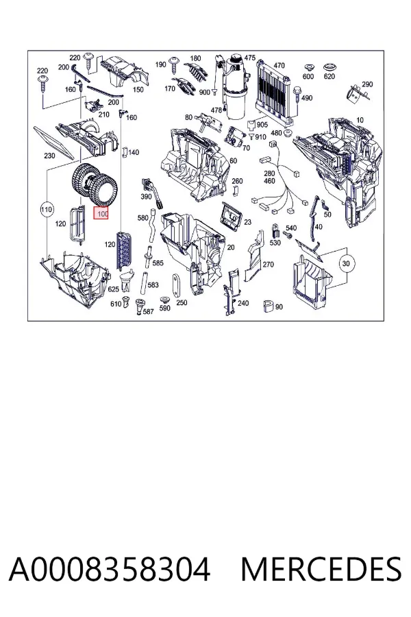 Ventilador habitáculo A0008358304 Mercedes