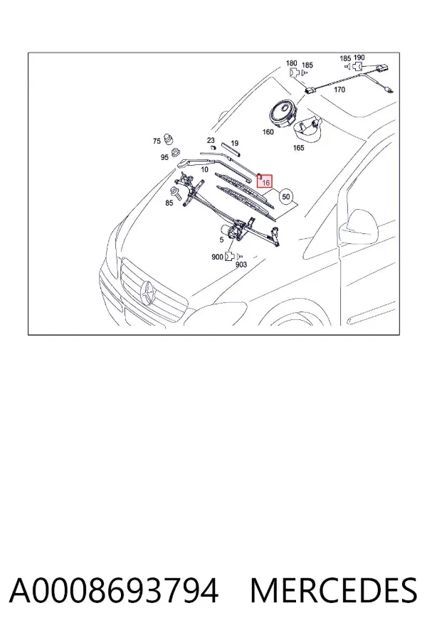 Manguera del lavaparabrisas A0008693794 Mercedes