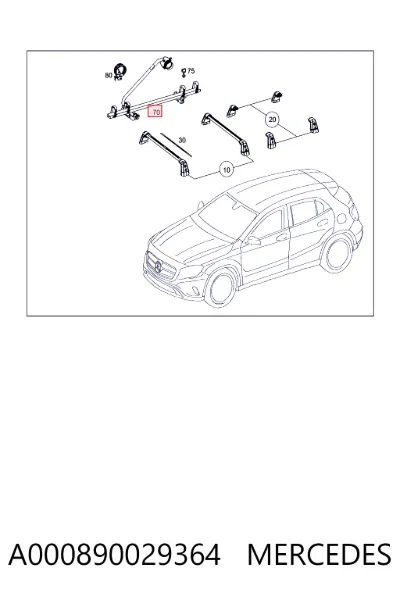 Portabicicletas de techo MERCEDES A000890029364