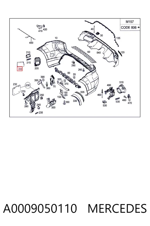 Sensor de distancia por radar A0009050110 Mercedes