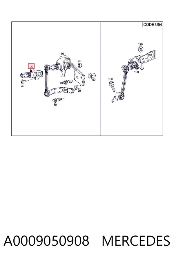 Sensor de nivel de carrocería trasero A0009050908 Mercedes