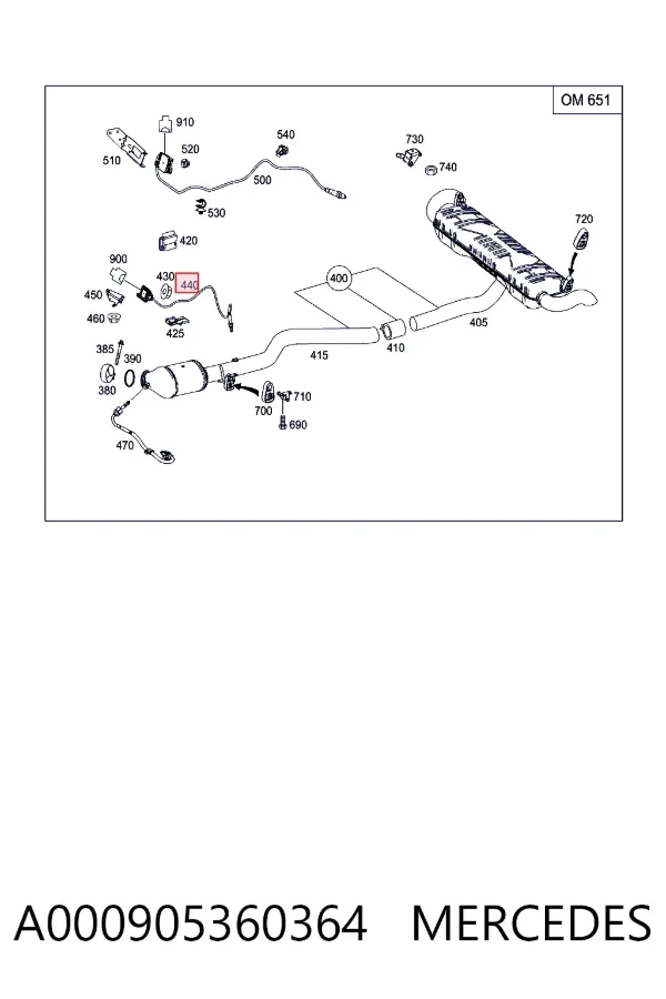 Sensor de óxidos de nitrógeno NOx A000905360364 Mercedes