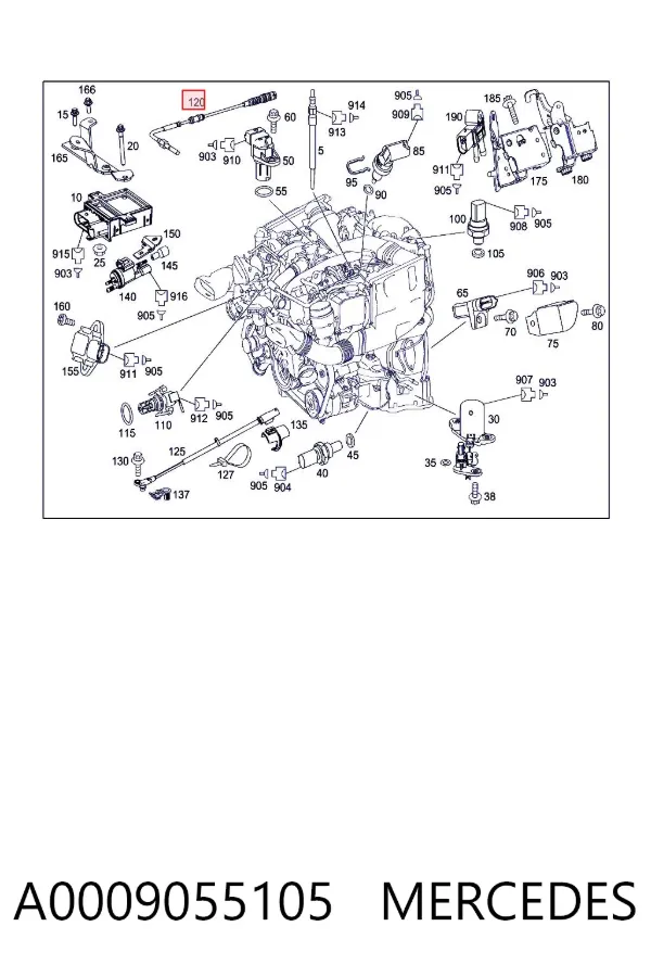 Sensor de temperatura de gases de escape antes de la turbina A0009055105 Mercedes