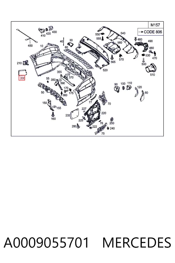 Sensor de distancia por radar A0009055701 Mercedes