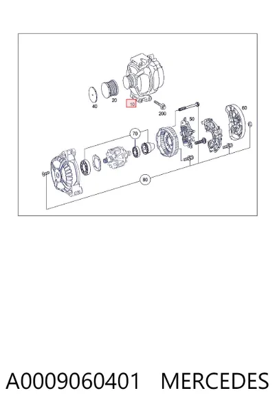Alternador MERCEDES A0009060401